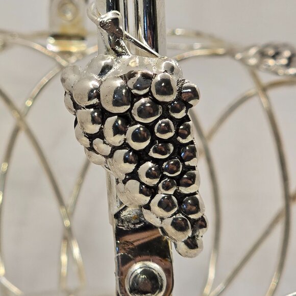 Godinger Silver Art Grape Leaf Swing Handle Silver Plate Basket - TARNISHED - Picture 7 of 10